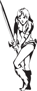 Sexy warrior girl decal 38